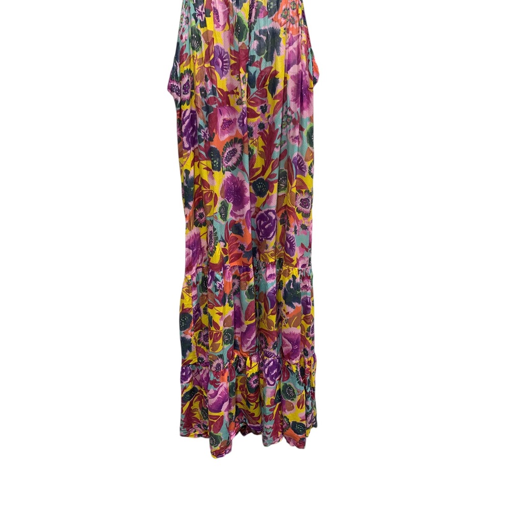 Anthropologie Printed Maxi Dress Cover Up Womens Medium Multi Color Strappy Back - Picture 5 of 12